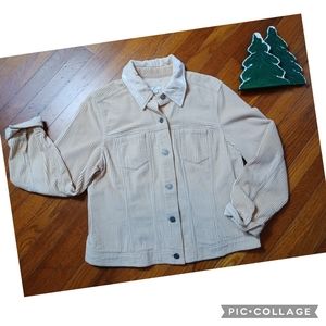 J. Jill Cream Corduroy Jacket Sz Medium